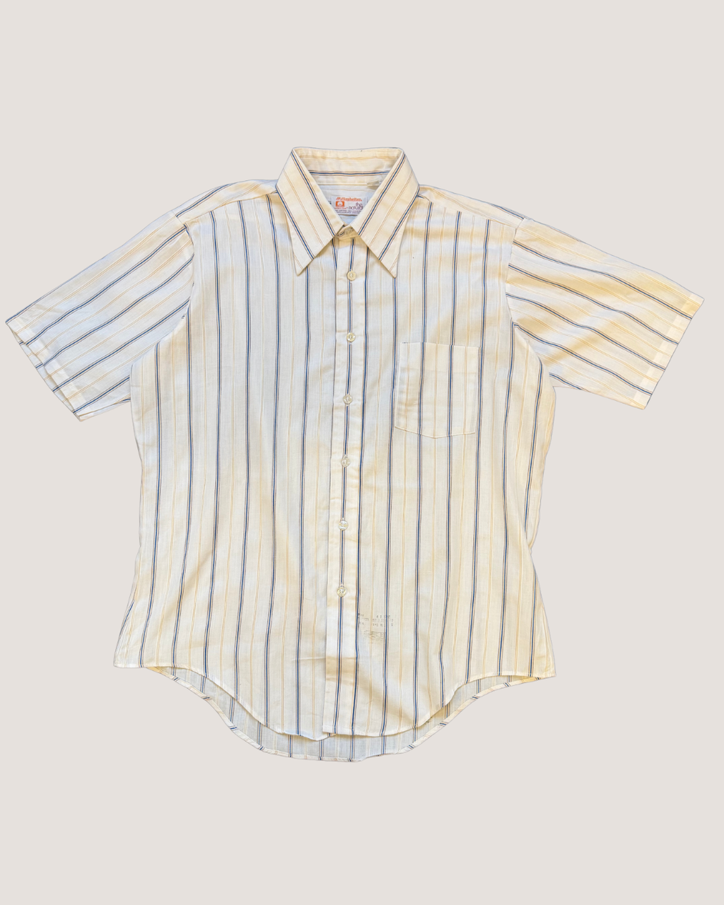 Manhattan White Striped Short-sleeved Shirt