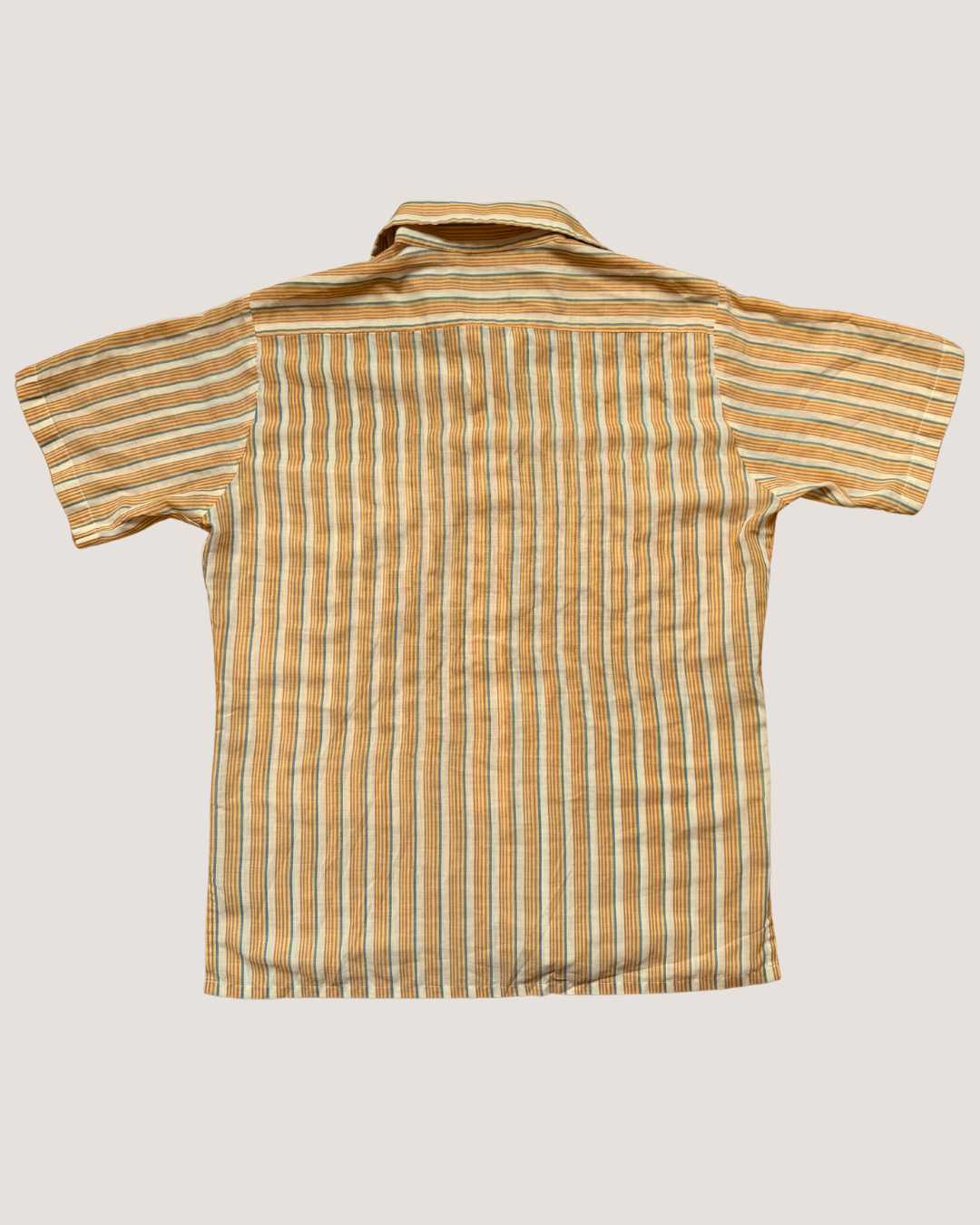 Orange Stripes Short Sleeves Shirt