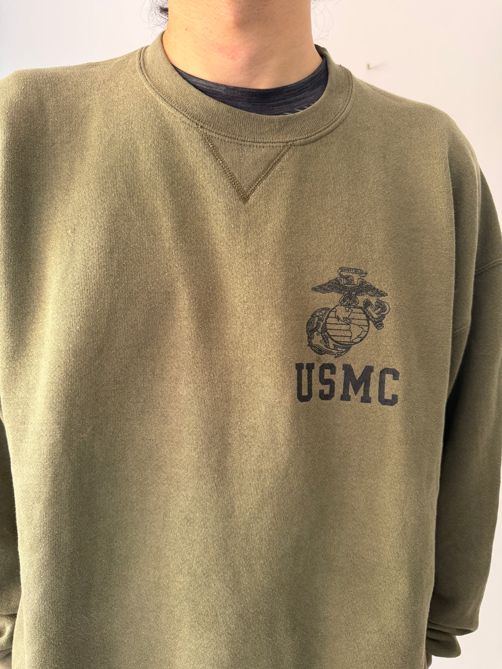 Vintage USMC Crewneck Sweatshirt — Olive Drab