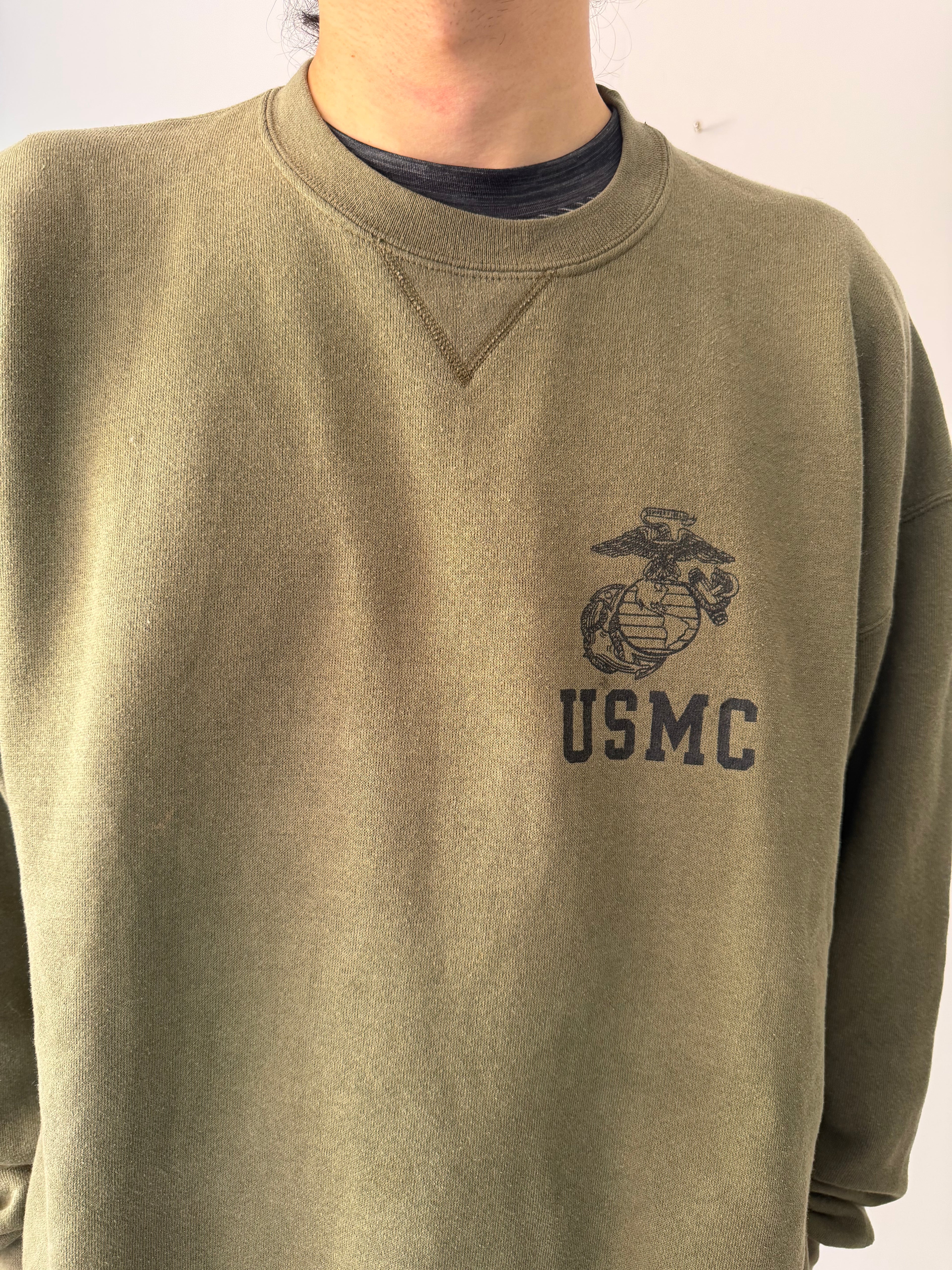 Vintage USMC Crewneck Sweatshirt — Olive Drab