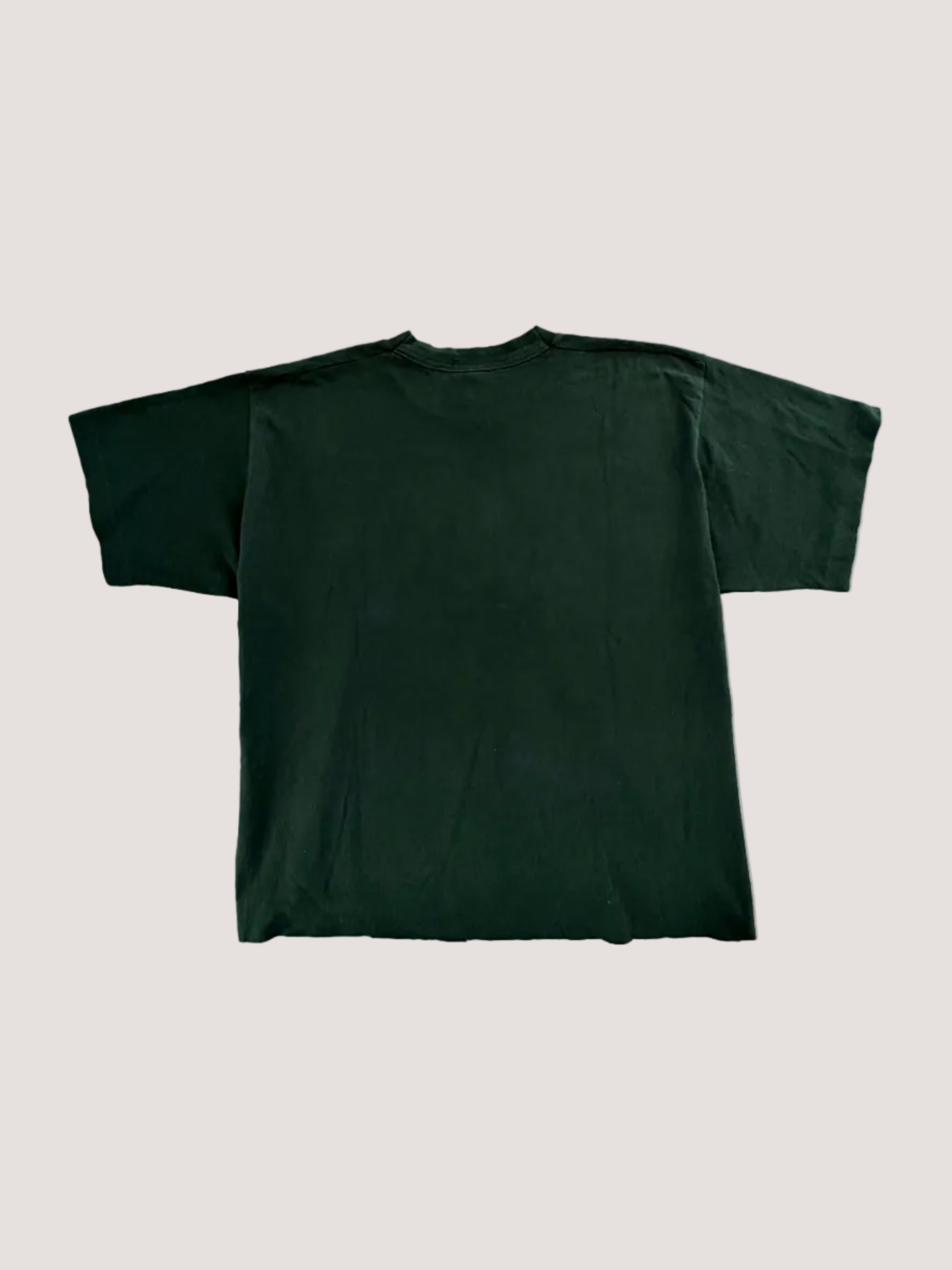 Black t-shirt on a light gray background