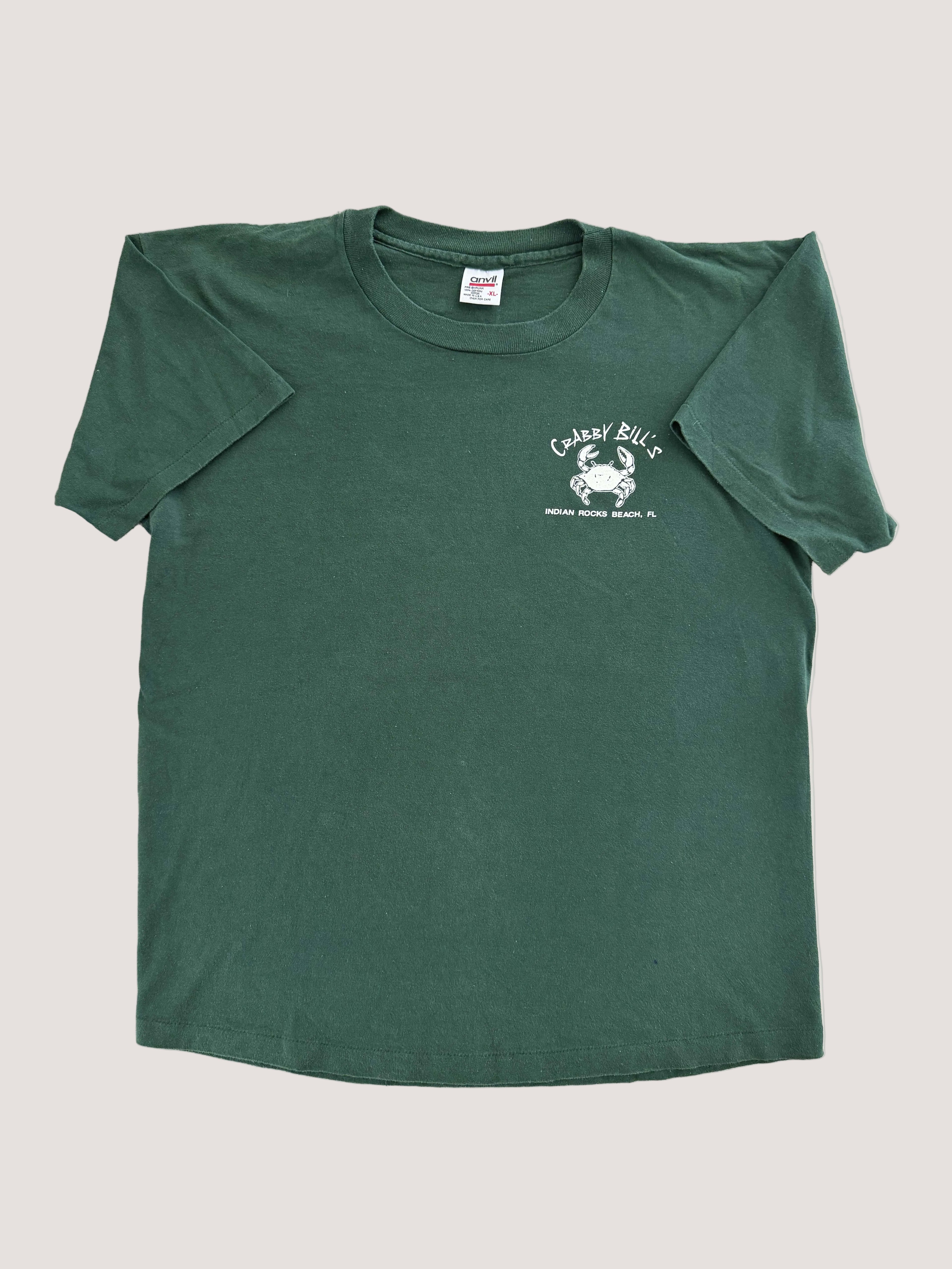 Vintage Crabby Bill's "Don't Worry Be Crabby" Single Stitch Tee — Forest Green