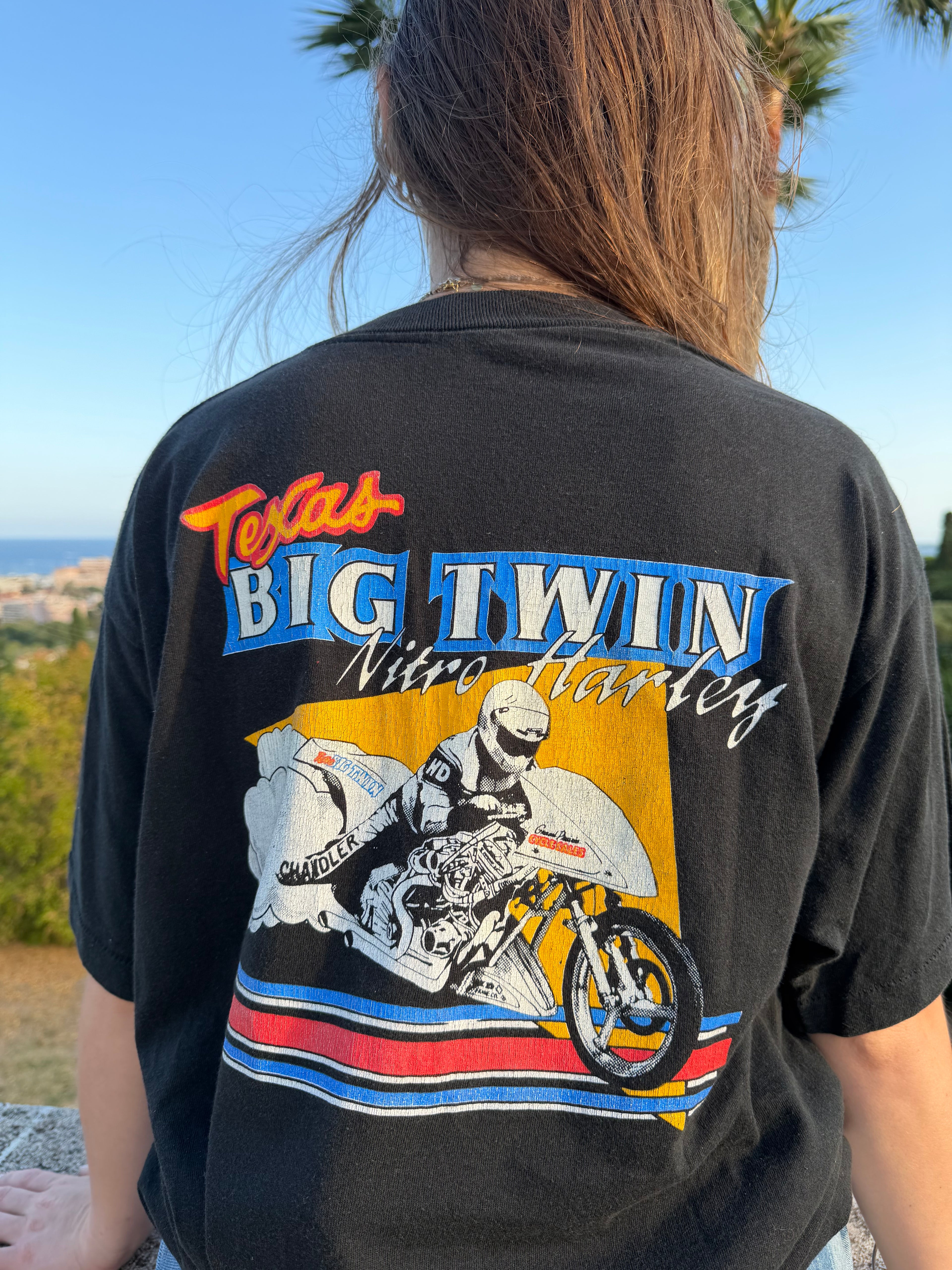 Vintage 1990 Grand Prairie Cycle Sales pocket tee
