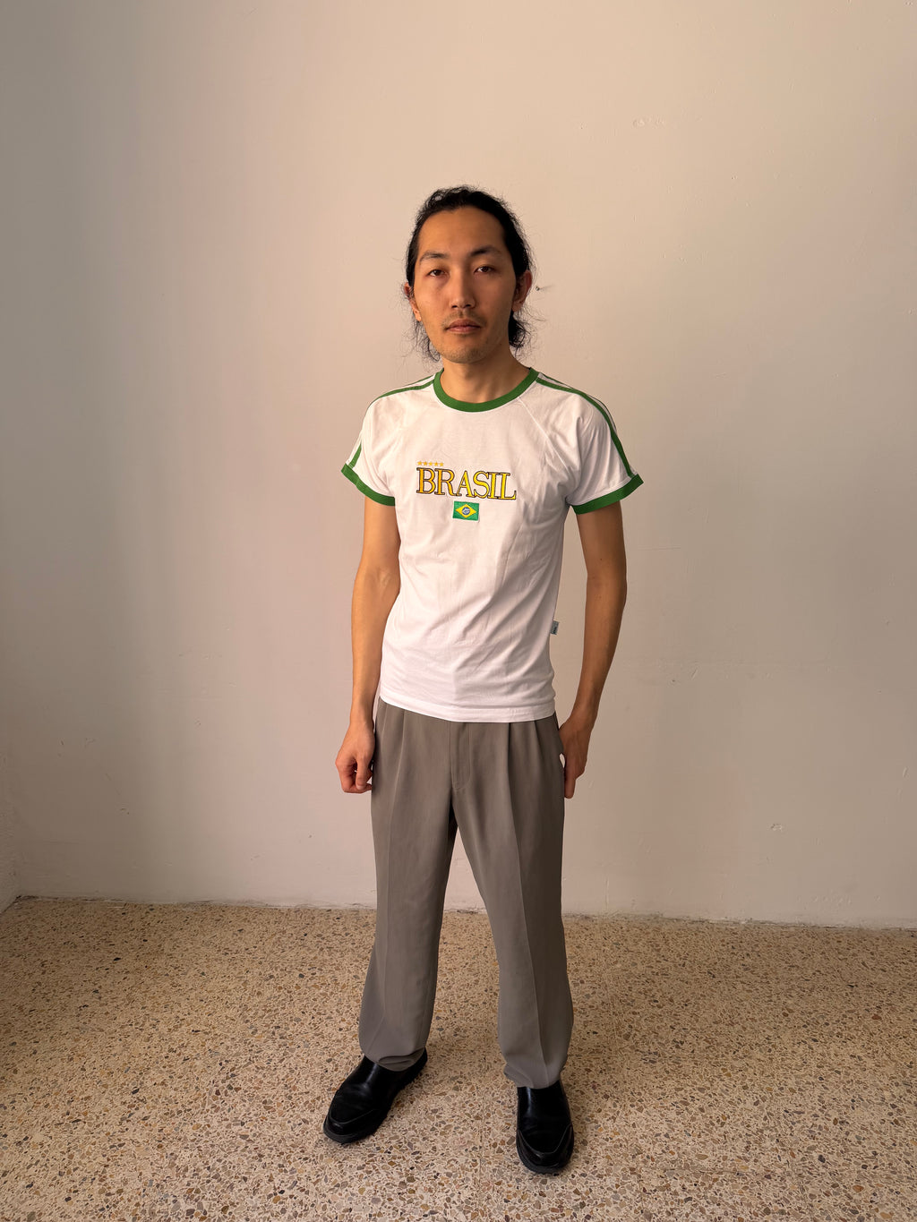 Vintage Brasil Football Ringer Tee — Pierim, Made in Brazil