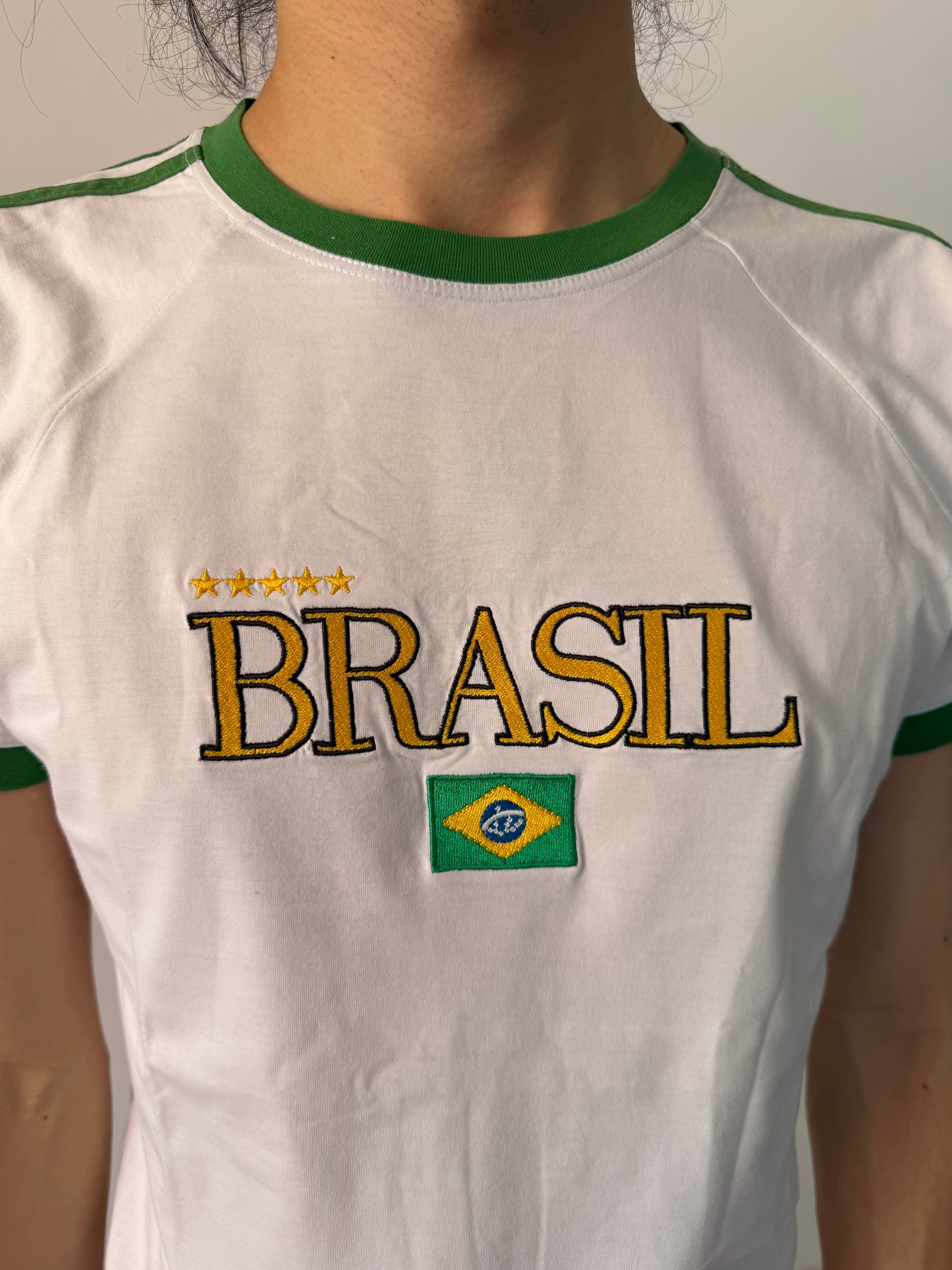 Vintage Brasil Football Ringer Tee — Pierim, Made in Brazil