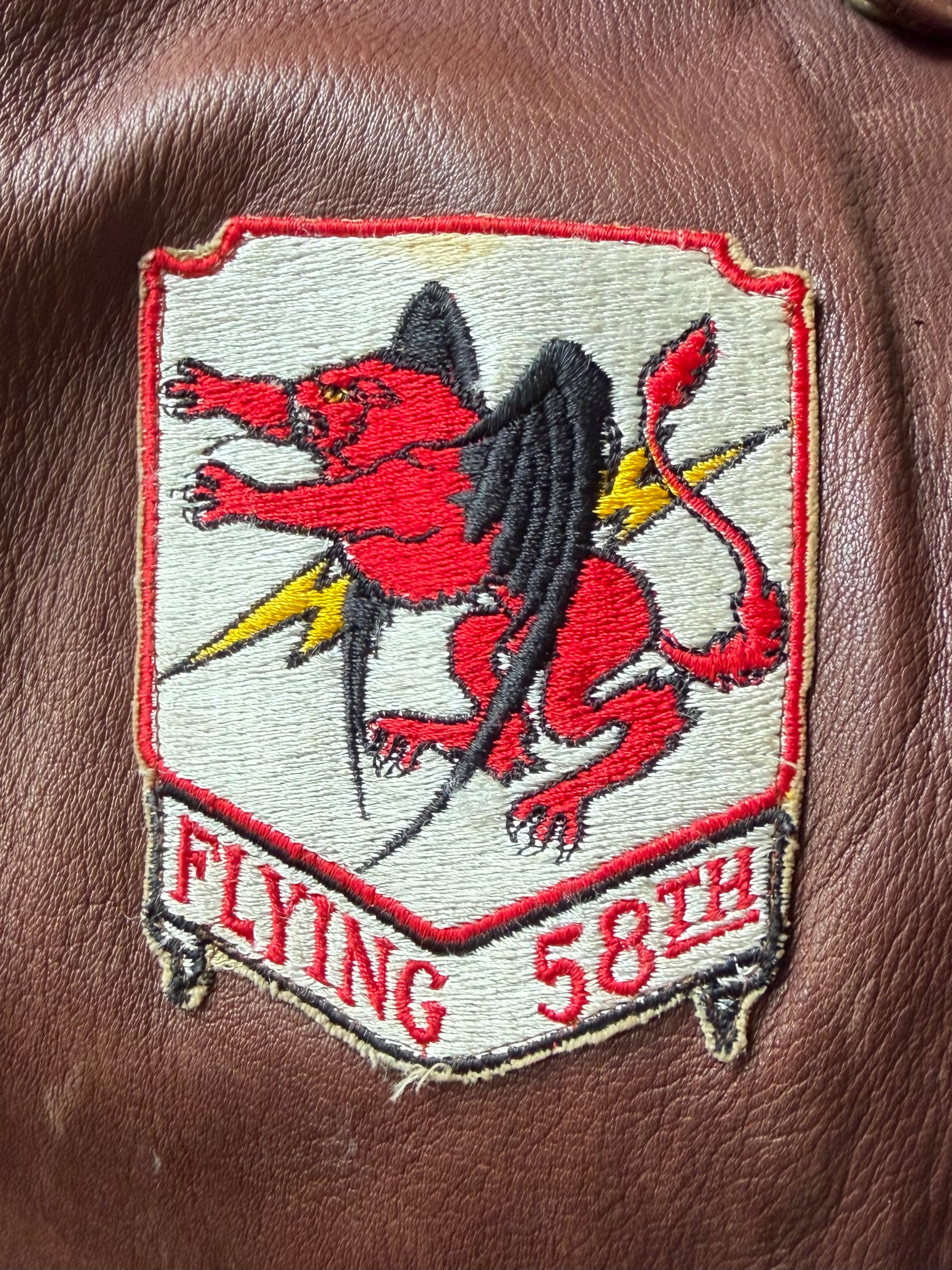 Perrone A-2 Flight Jacket — “Flying 58th” Squadron Patch, Made in USA