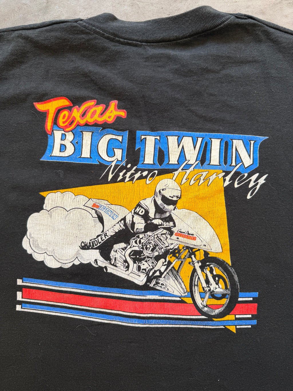 Vintage 1990 Grand Prairie Cycle Sales pocket tee