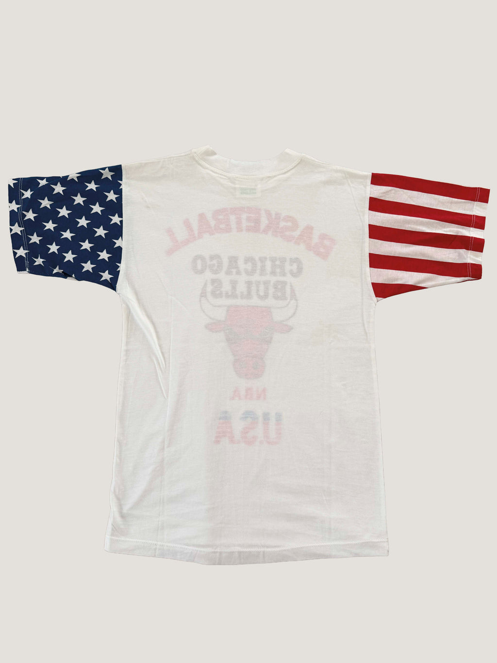 Vintage Chicago Bulls NBA USA Bootleg Flag Sleeve Tee