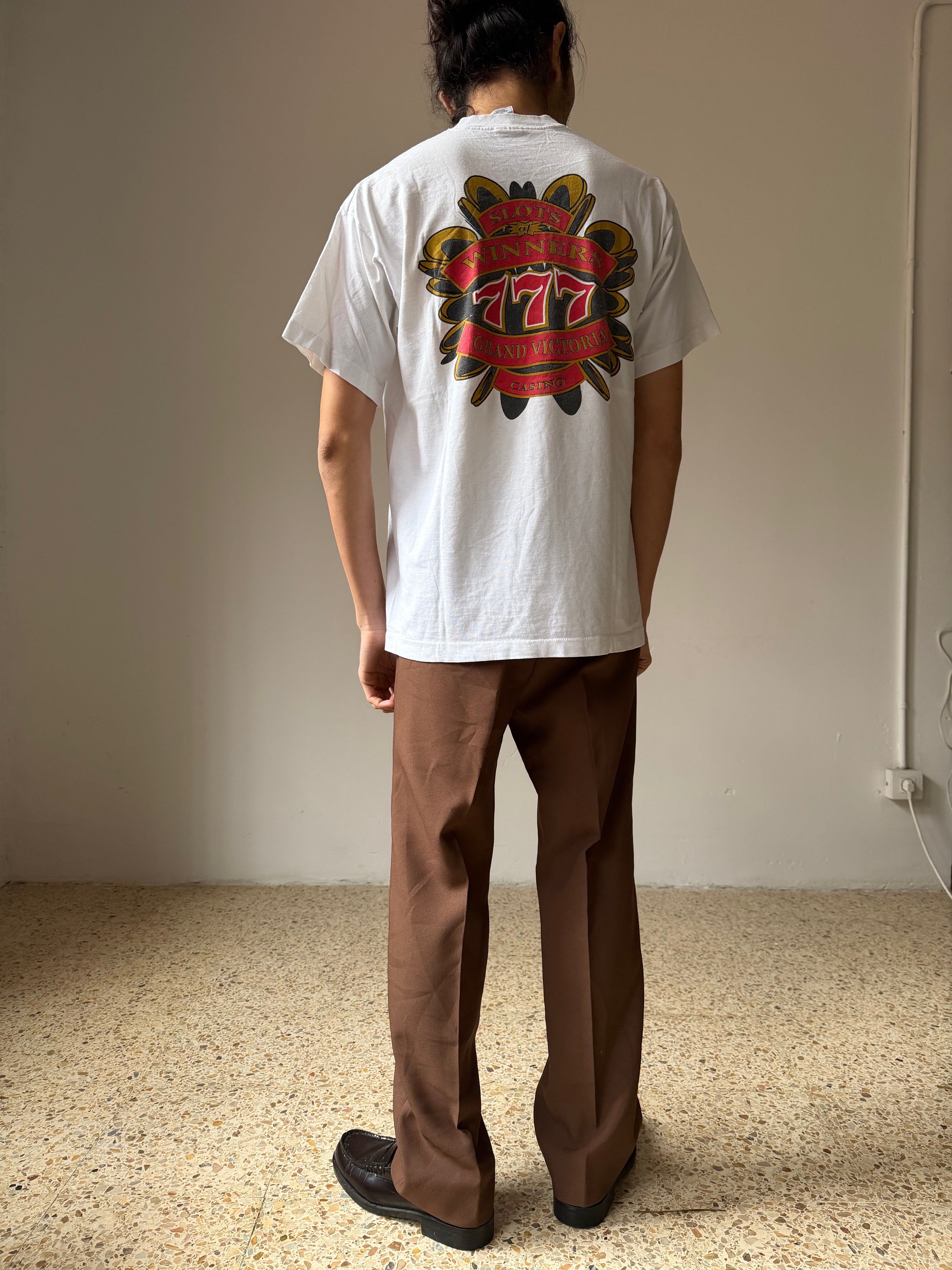 Vintage 1970s Brown Poly Pants