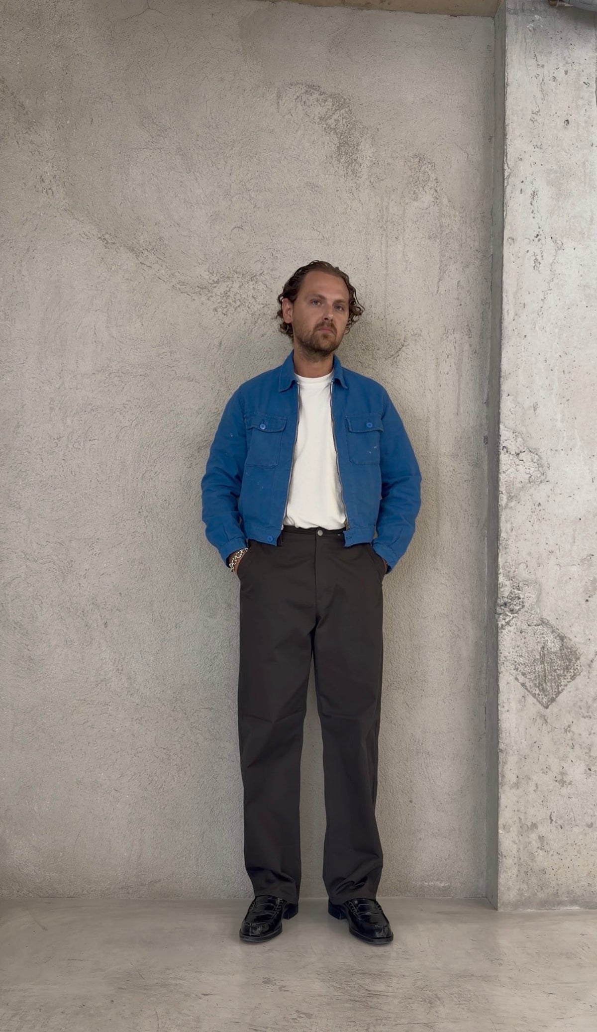 1960s French Bleu de Travail Cyclist Jacket