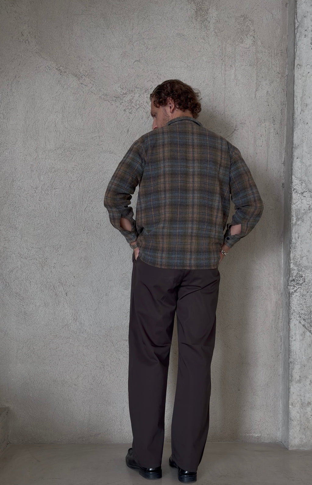 1960s French Workwear Plaid Flannel Shirt