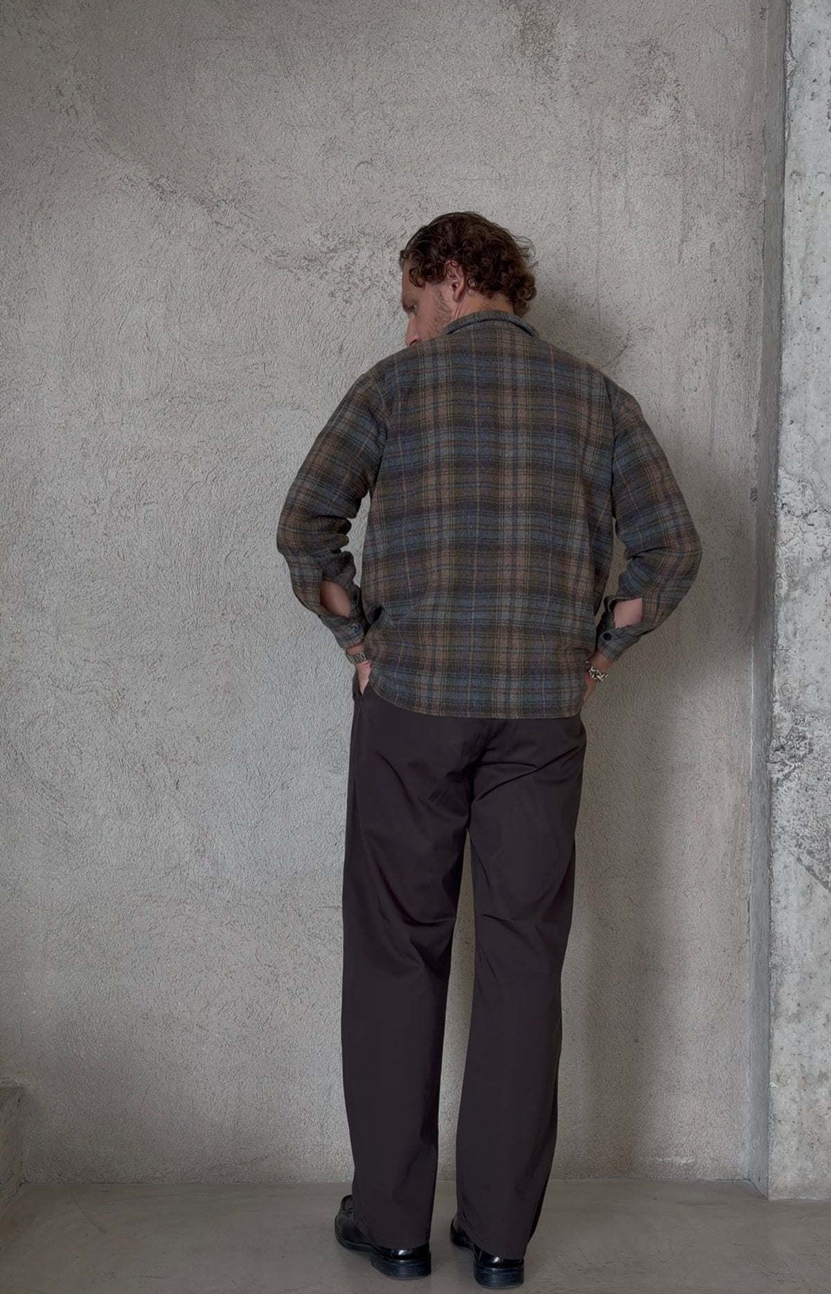 1960s French Workwear Plaid Flannel Shirt
