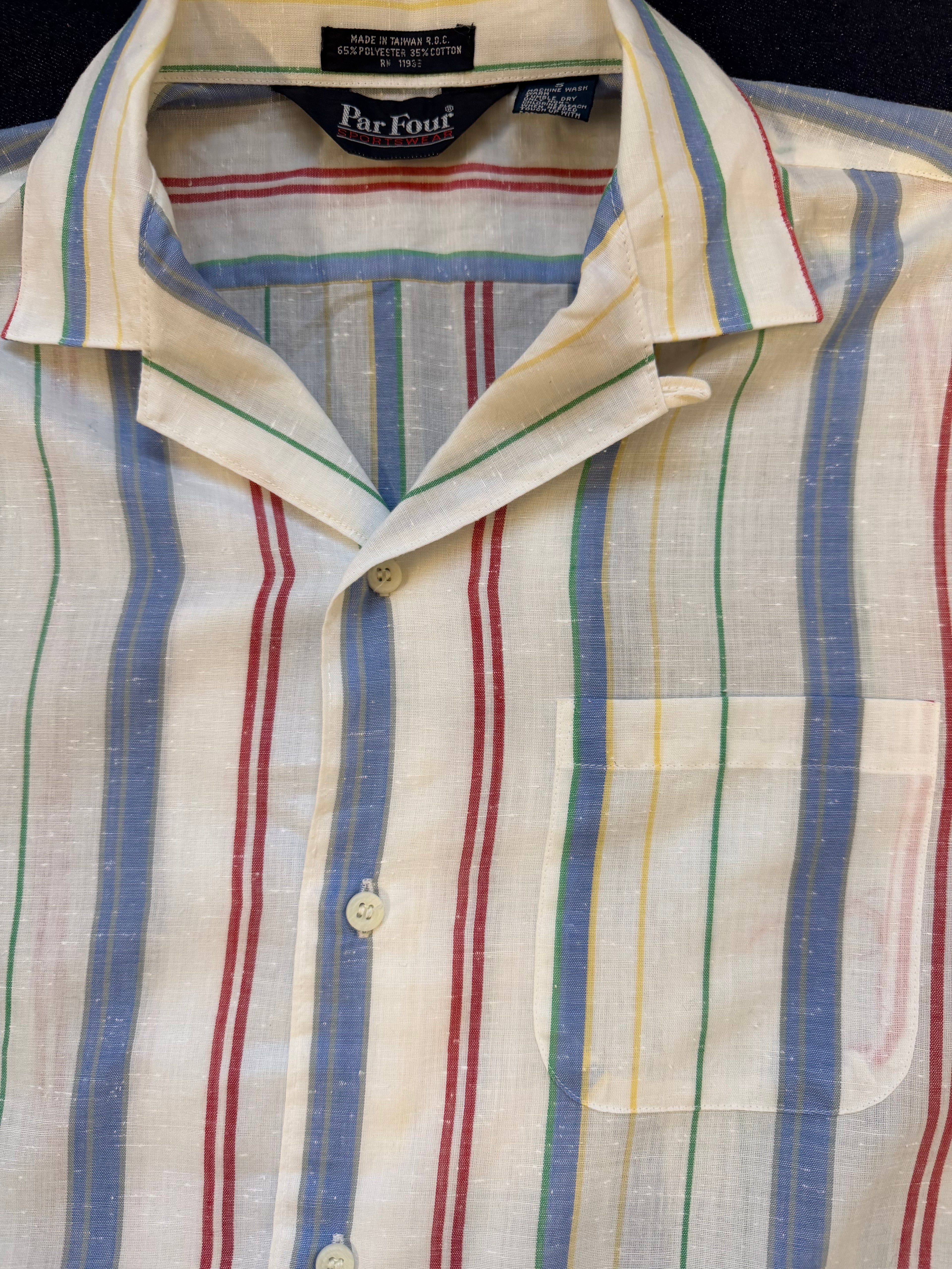 Tommy Bahama “Par Four” Multicolor Striped Short-Sleeve Shirt