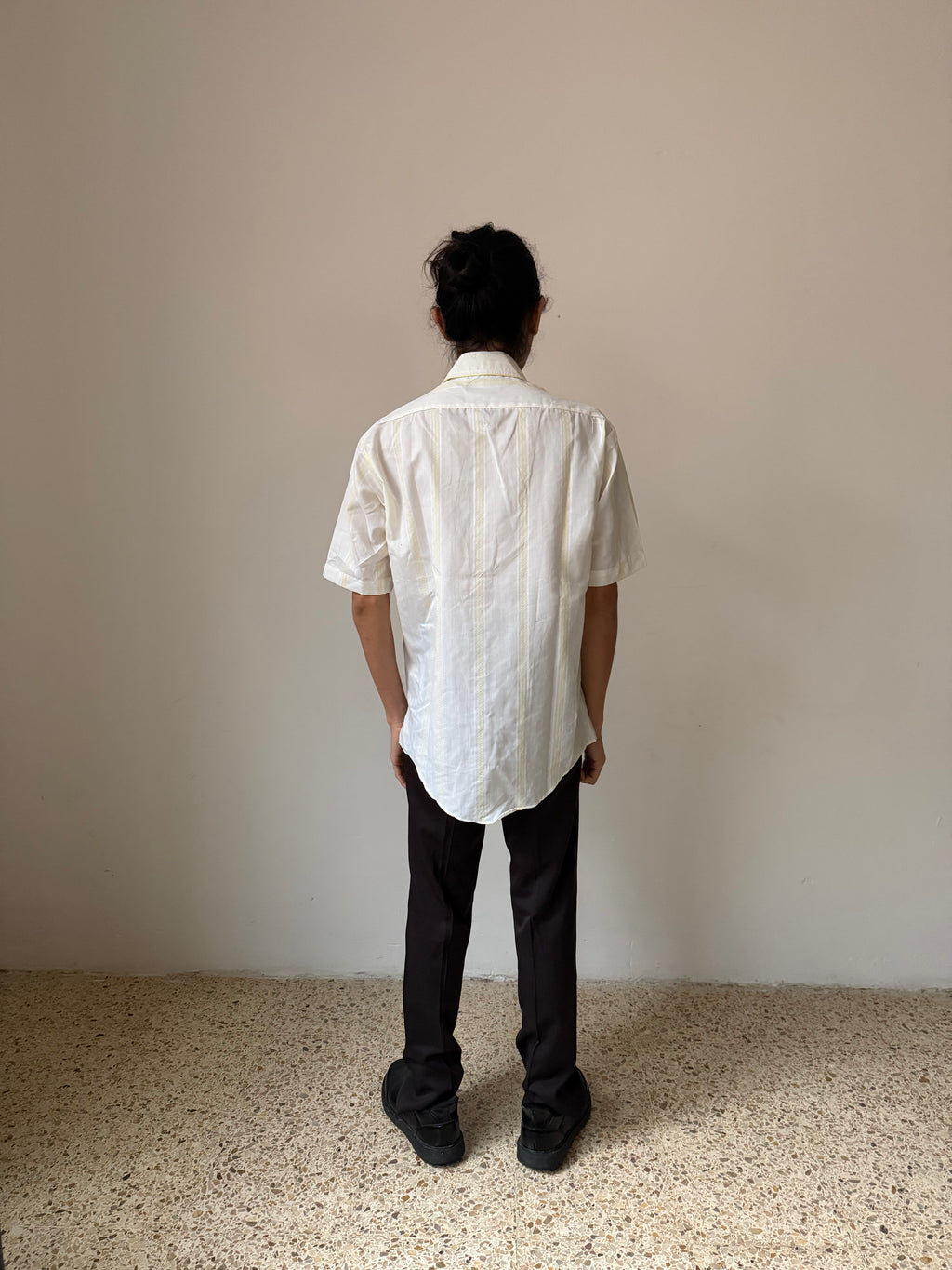 Textured Off-white Stripe Shirt