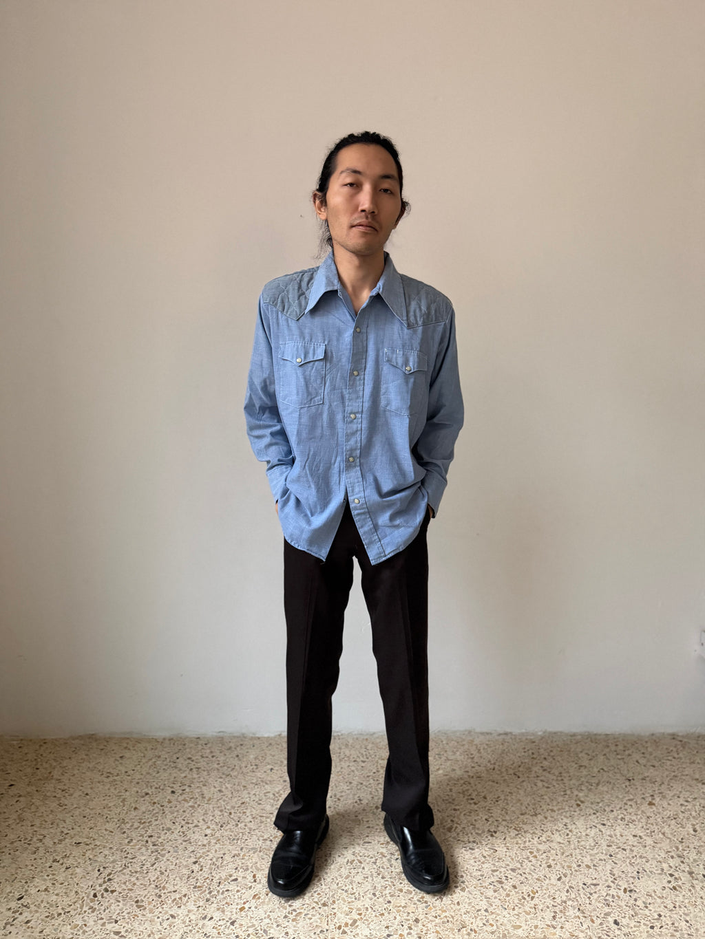 Rappers Blue Shoulder-padded Shirt