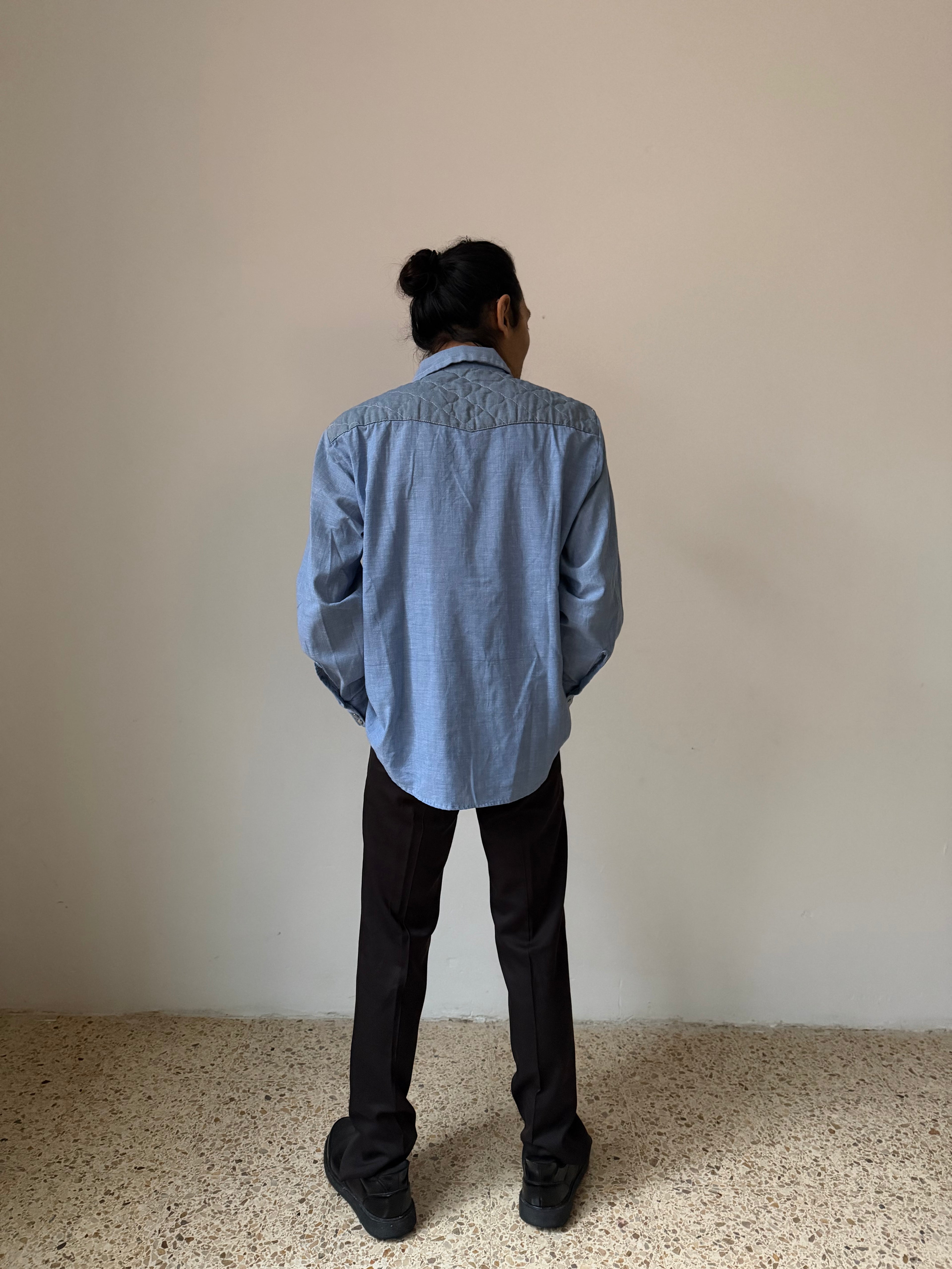 Rappers Blue Shoulder-padded Shirt