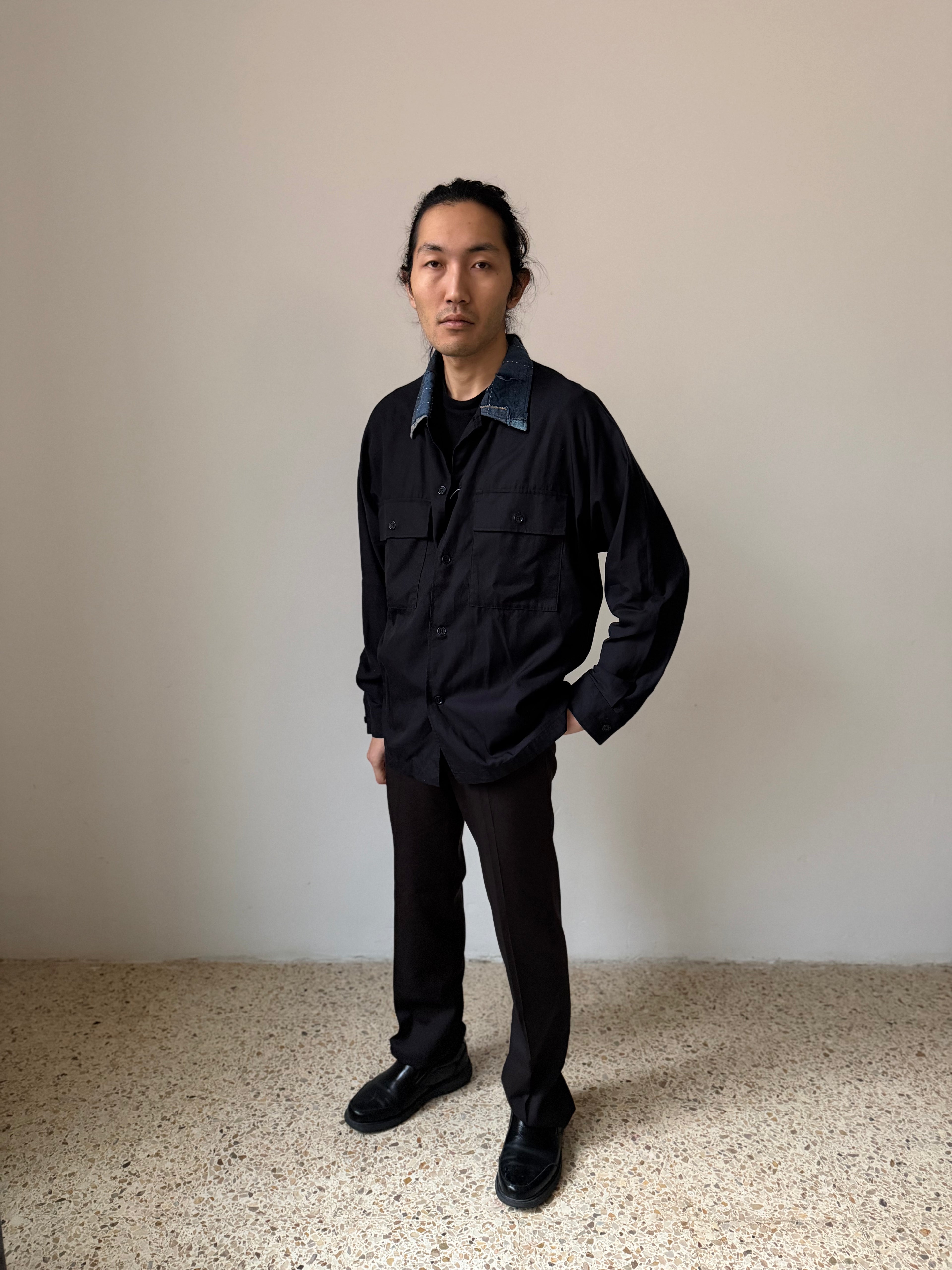 Kuon Boro collar shirt