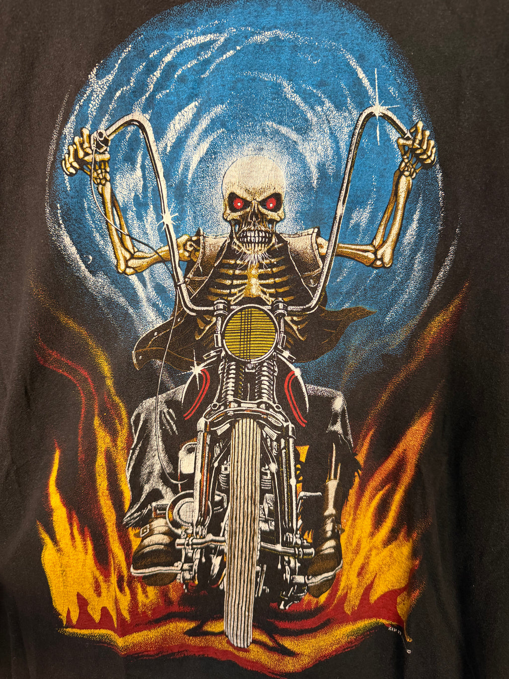 Skeleton Rider Flames Tee