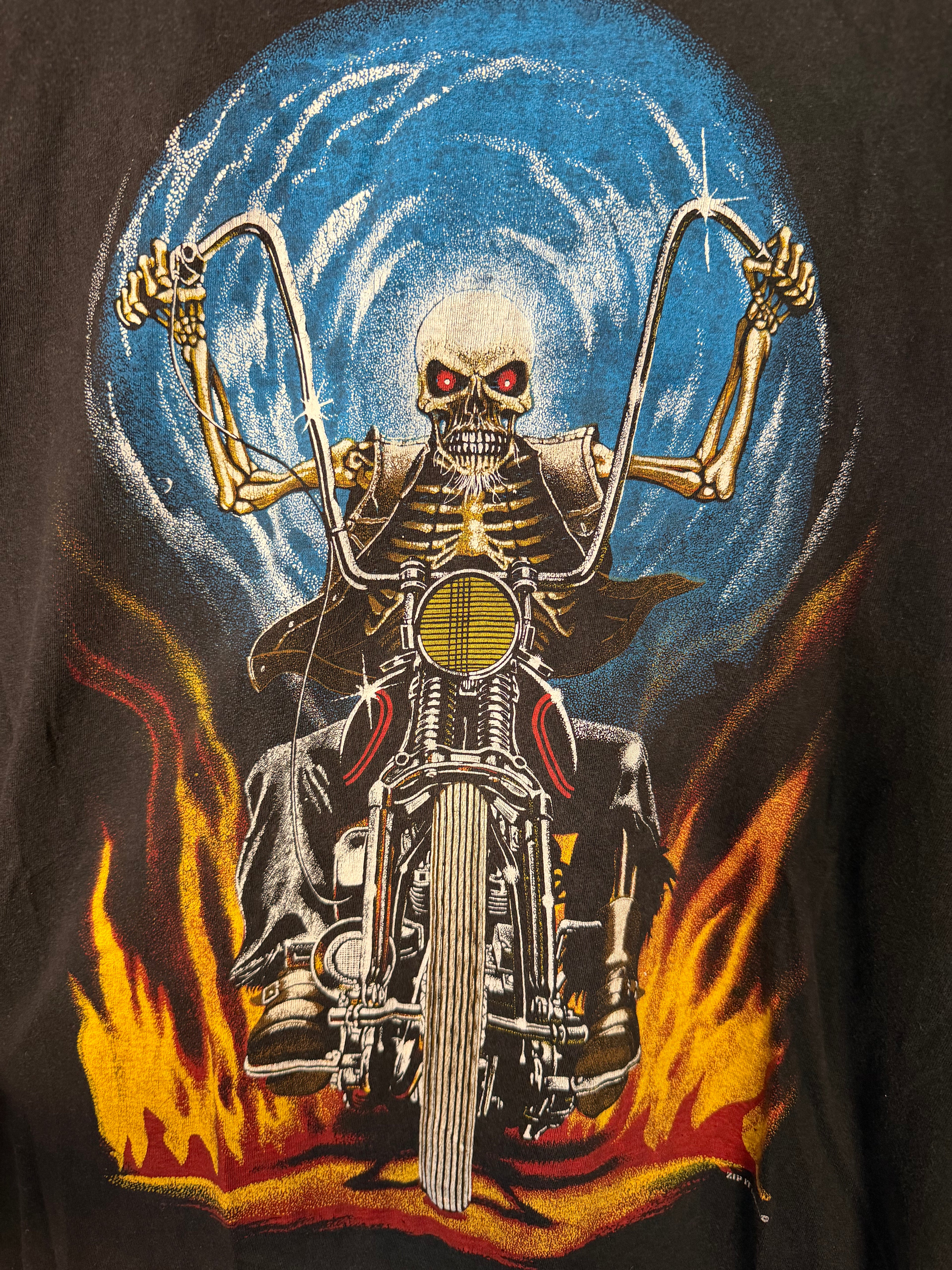 Skeleton Rider Flames Tee