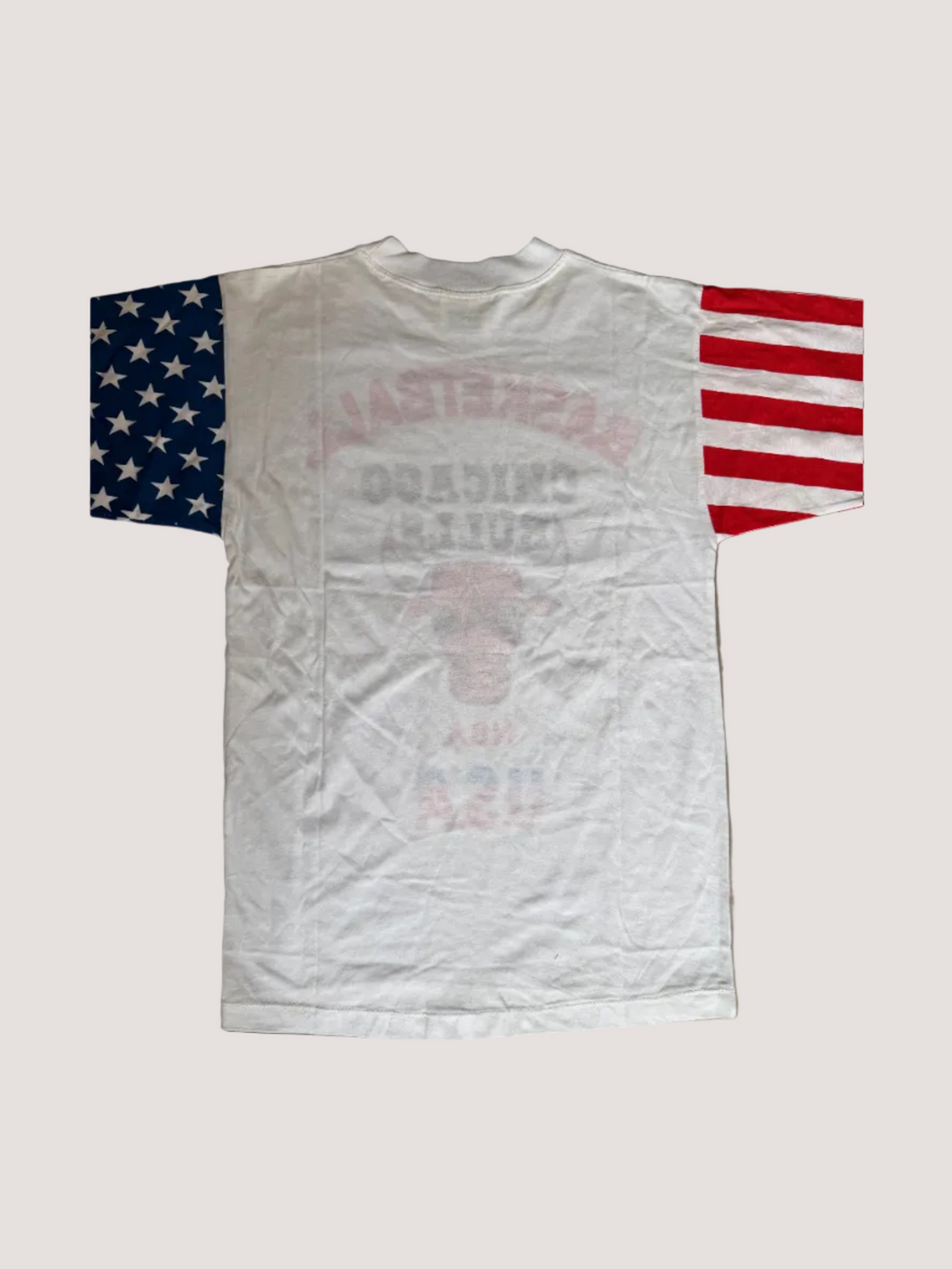 Vintage Chicago Bulls NBA USA Bootleg Flag Sleeve Tee