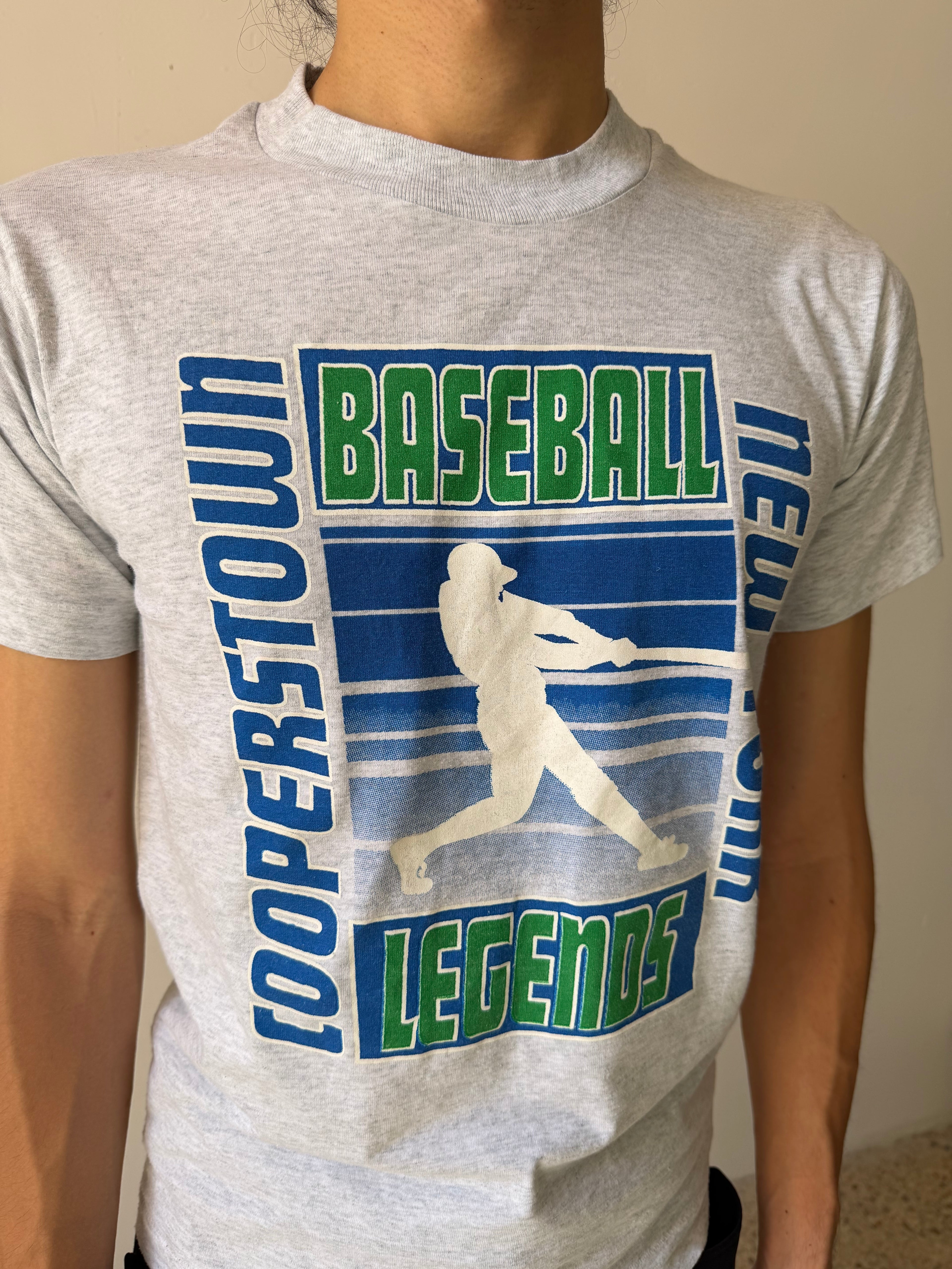 Vintage Cooperstown Baseball Legends Tee — Heather Grey