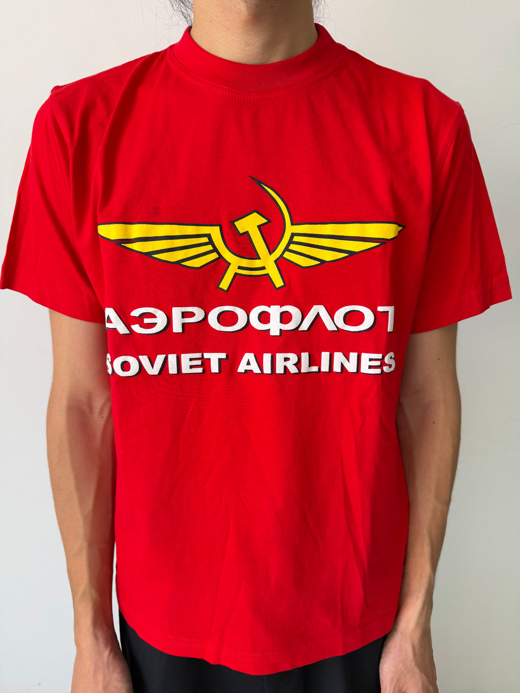 Aeroflot "Soviet Airlines" Graphic Tee — Red