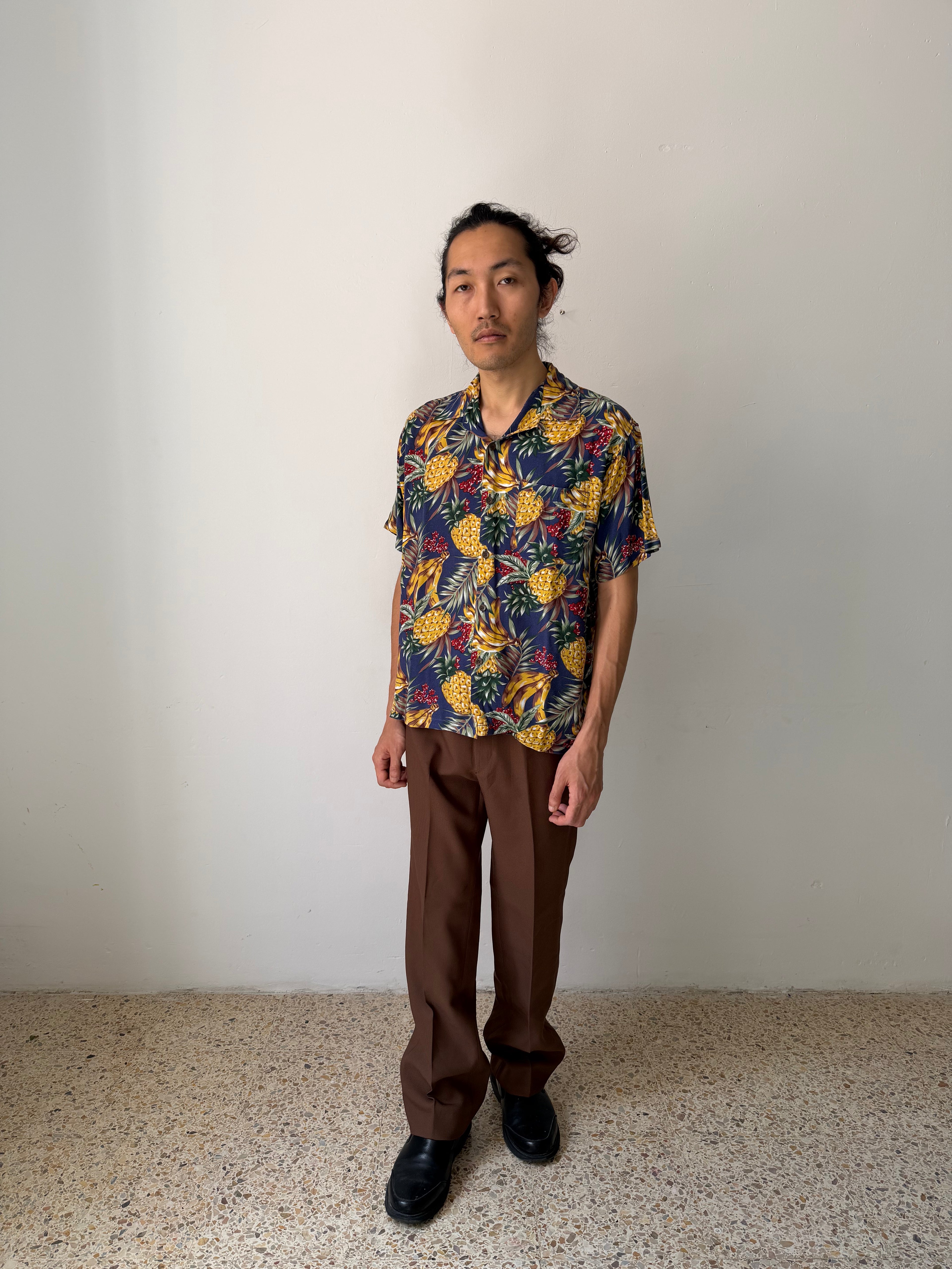 Vintage Hawaiian Shirt "Honolulu Sunset" — King John's, 100% Rayon