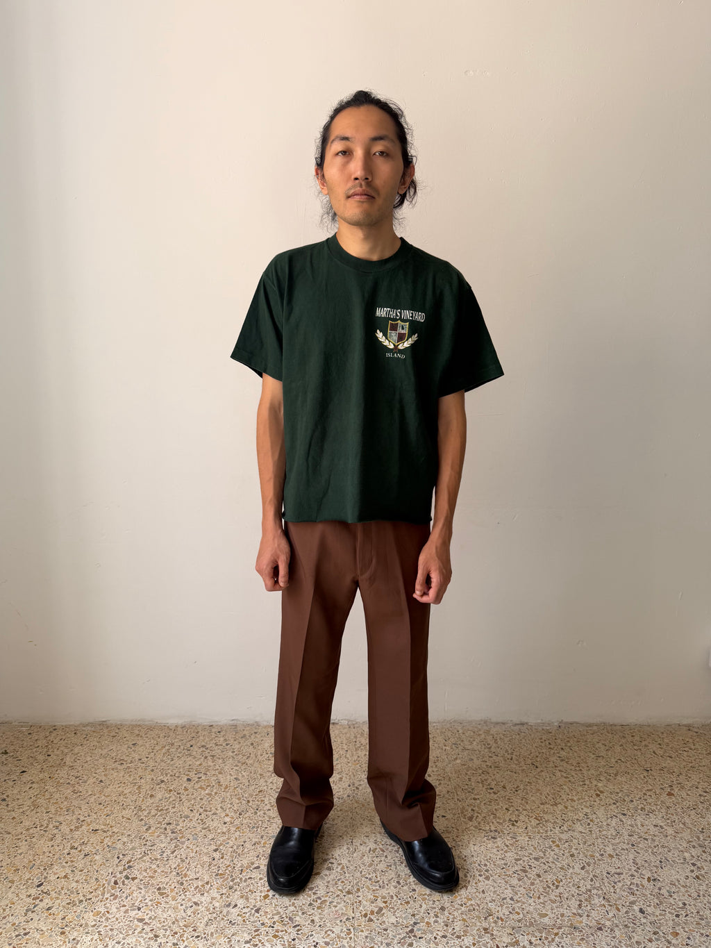 Vintage Martha's Vineyard Island Tee — Faded Forest Green