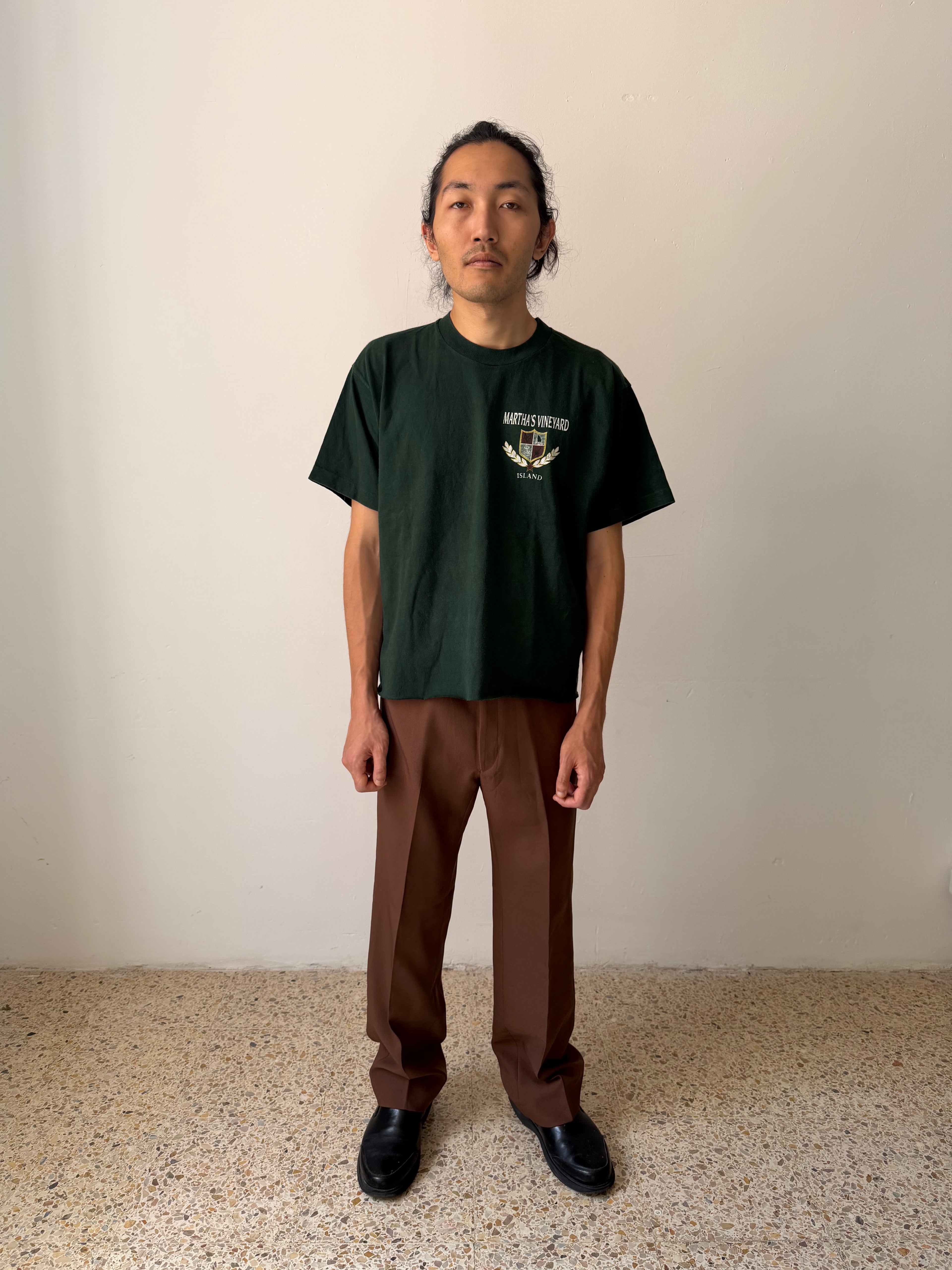 Vintage Martha's Vineyard Island Tee — Faded Forest Green