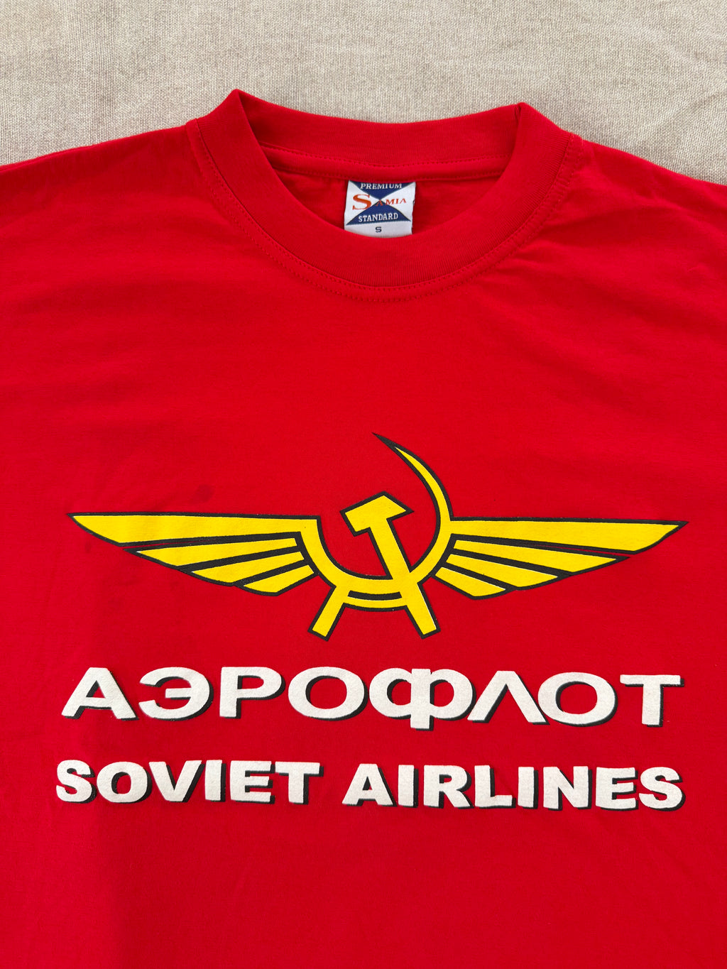 Aeroflot "Soviet Airlines" Graphic Tee — Red
