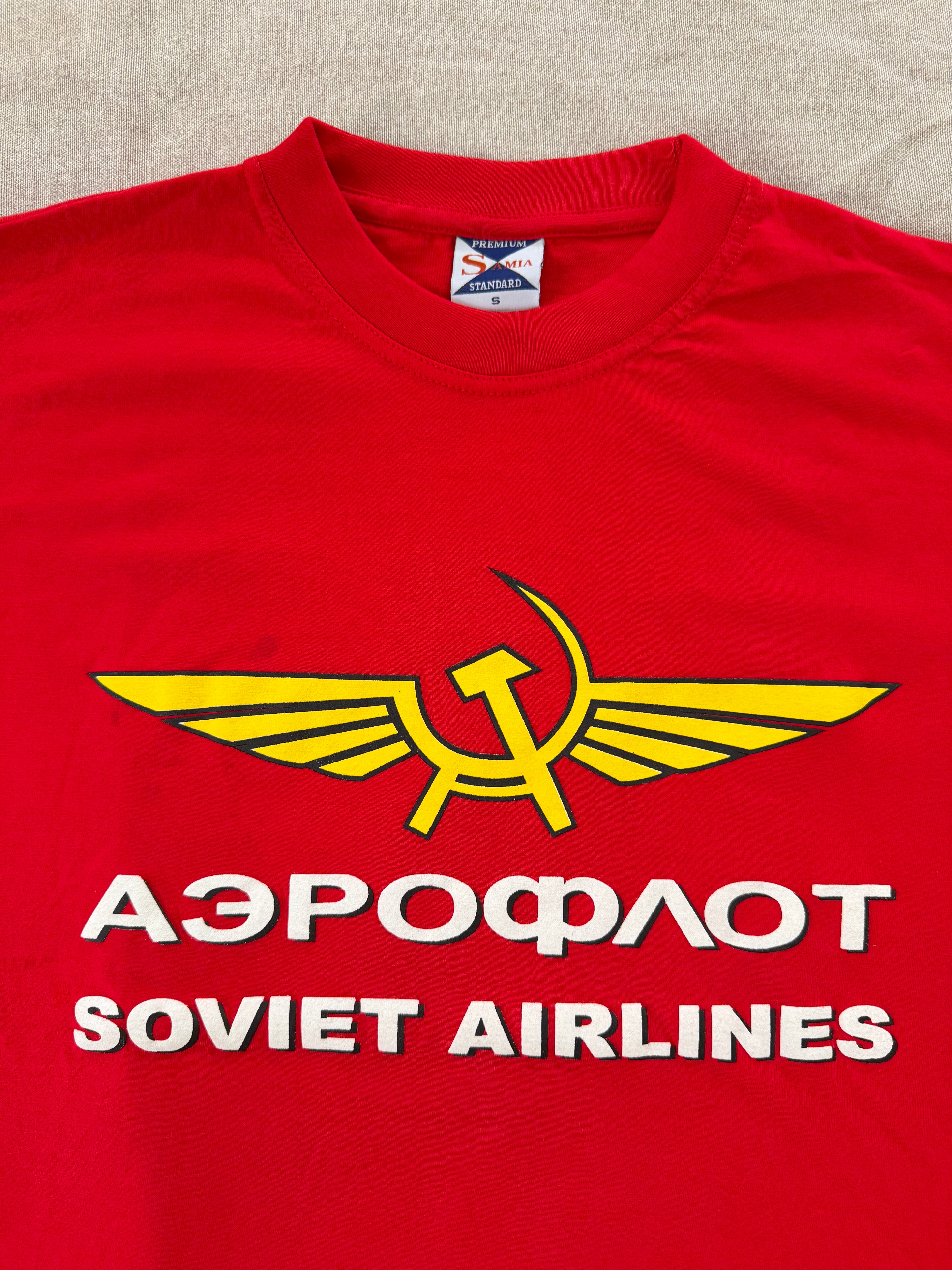 Aeroflot "Soviet Airlines" Graphic Tee — Red