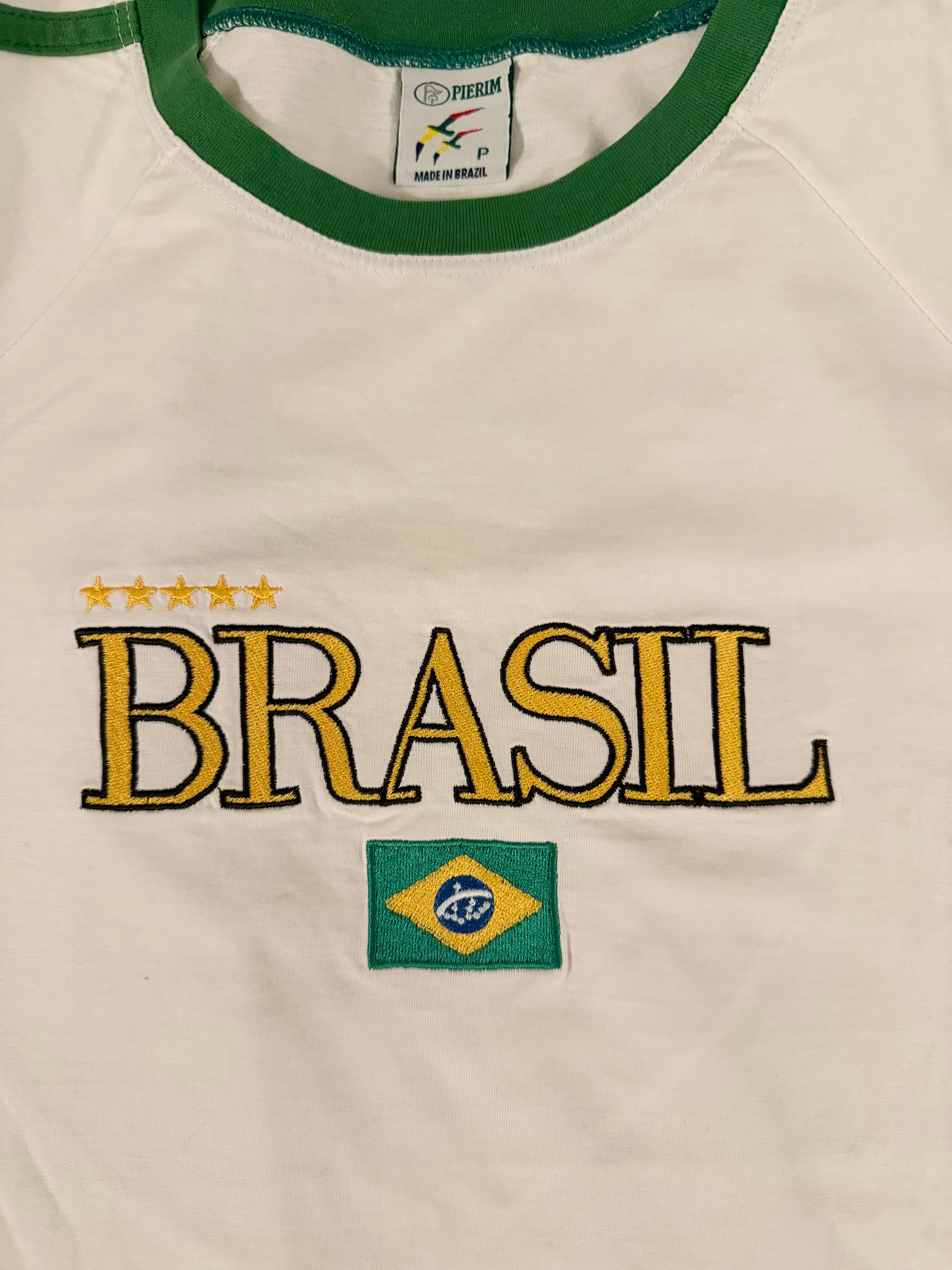 Vintage Brasil Football Ringer Tee — Pierim, Made in Brazil