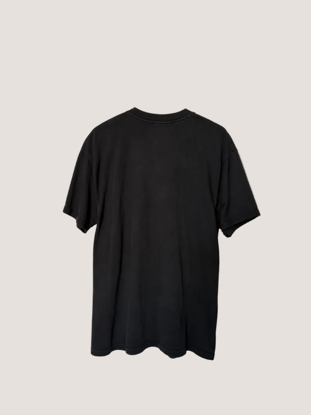 Black t-shirt on a white background