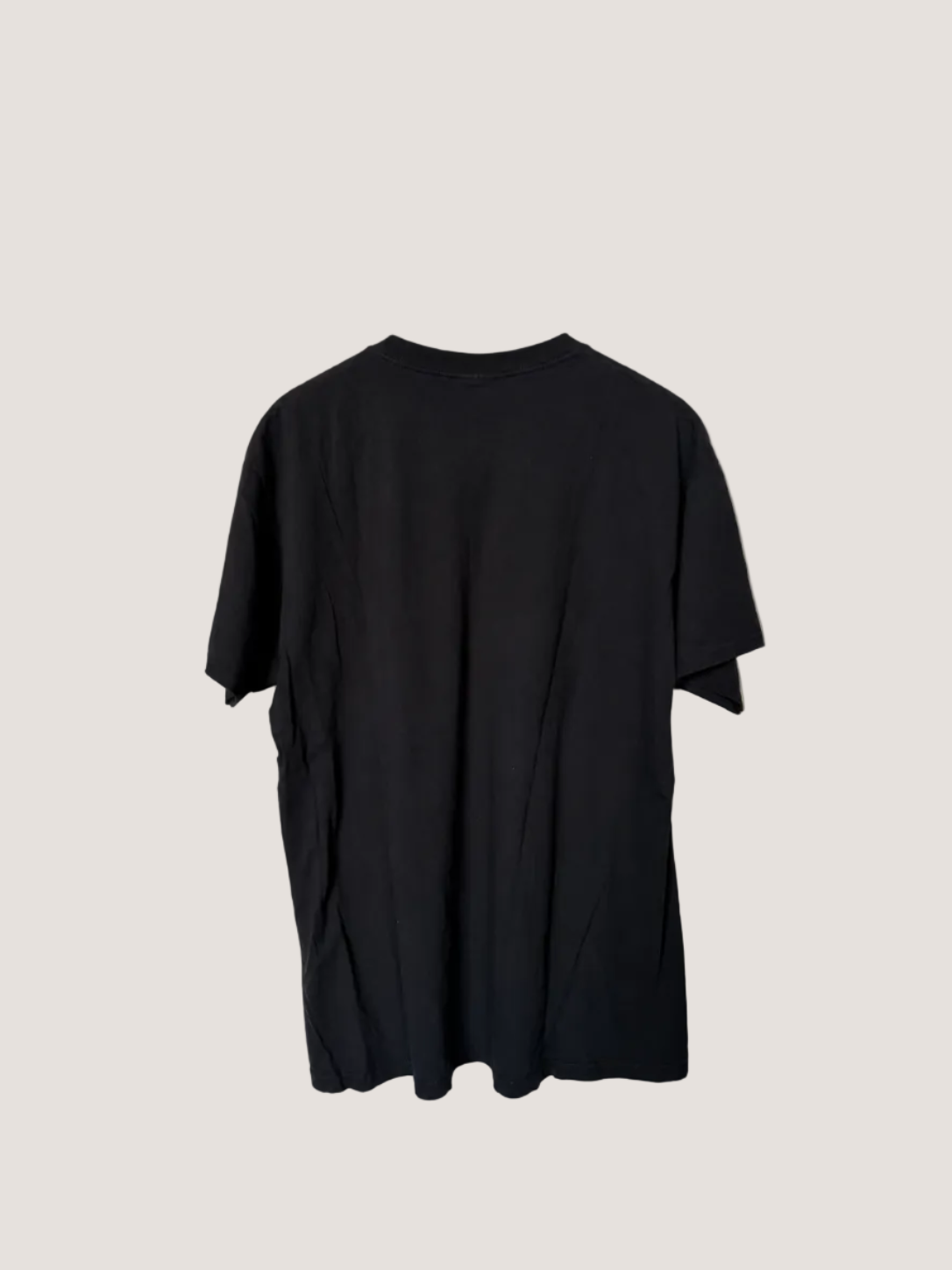 Black t-shirt on a white background