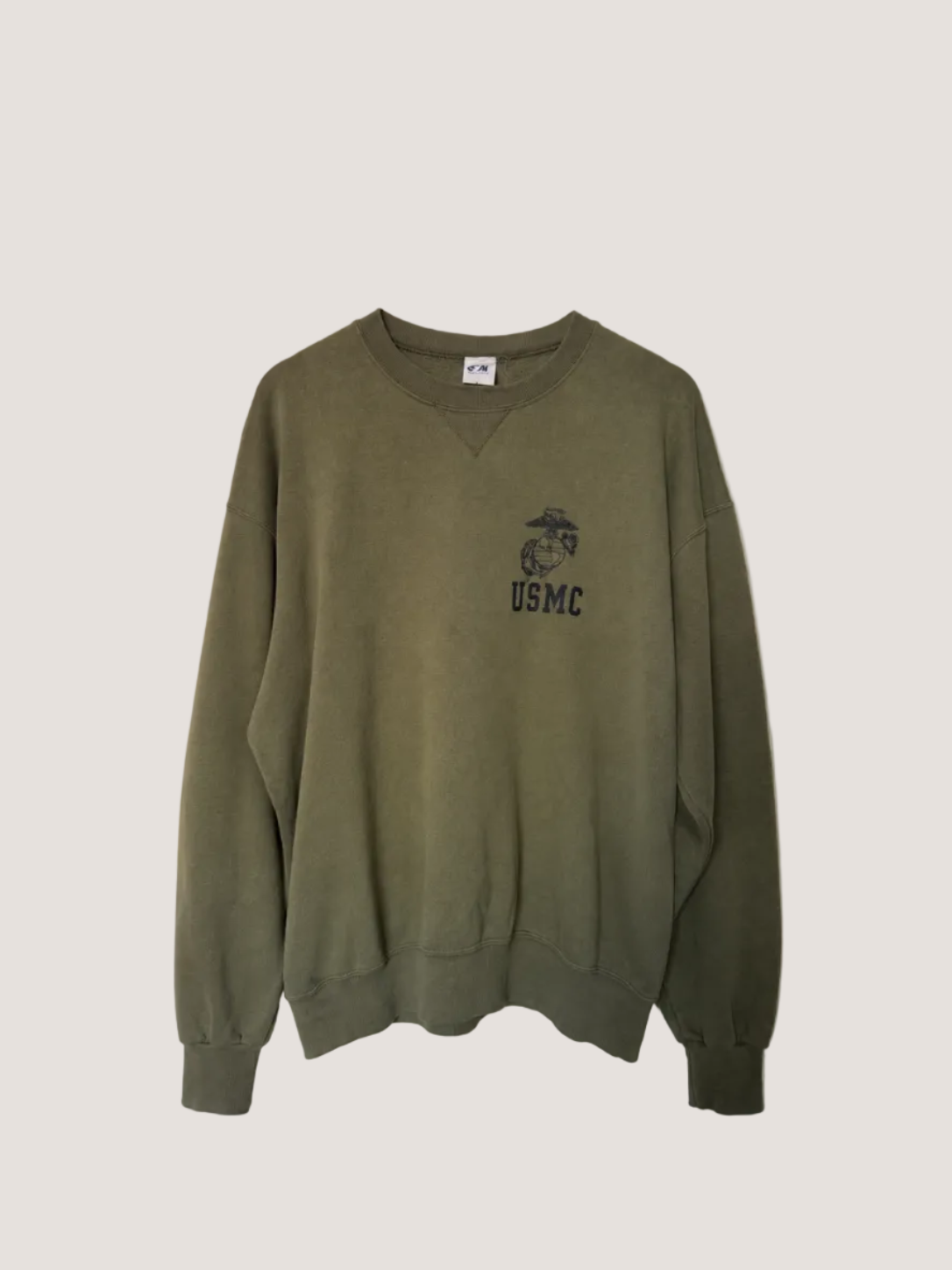 Green USMC sweatshirt on a white background