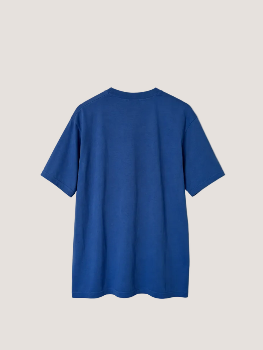 Blue t-shirt on a light gray background