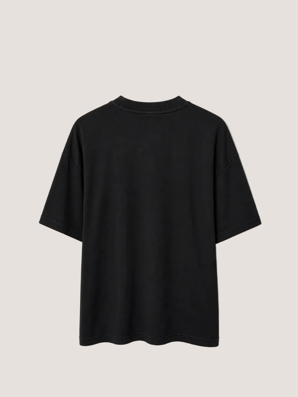 Black t-shirt on a beige background
