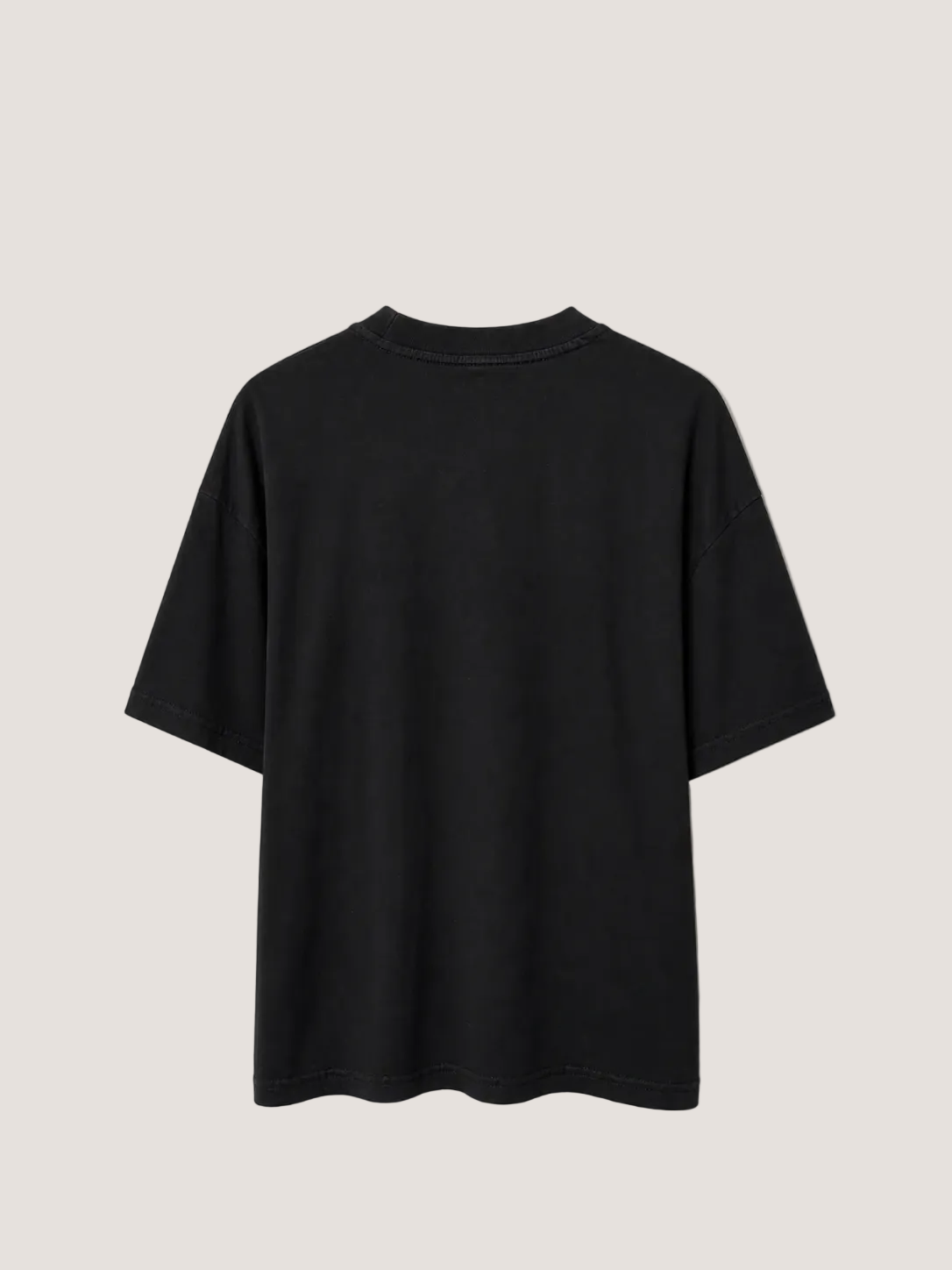 Black t-shirt on a beige background